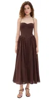 Bardot Estie Cotton Maxi Dress Chocolate In Chocolate