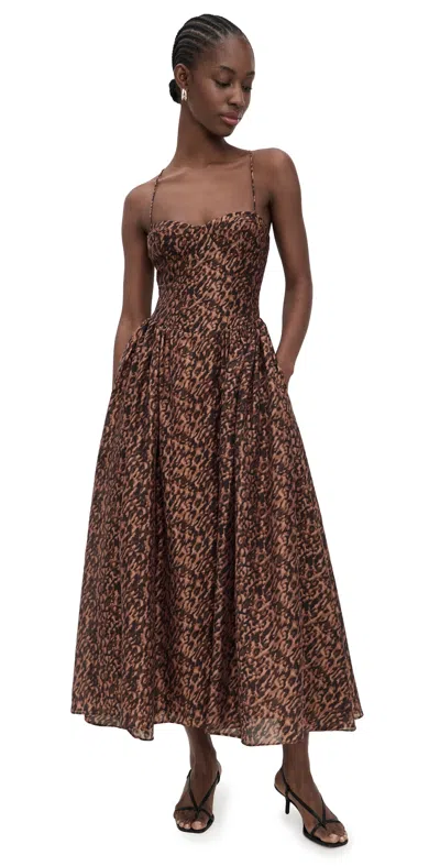 Bardot Estie Printed Maxi Dress B Leopard In Brown