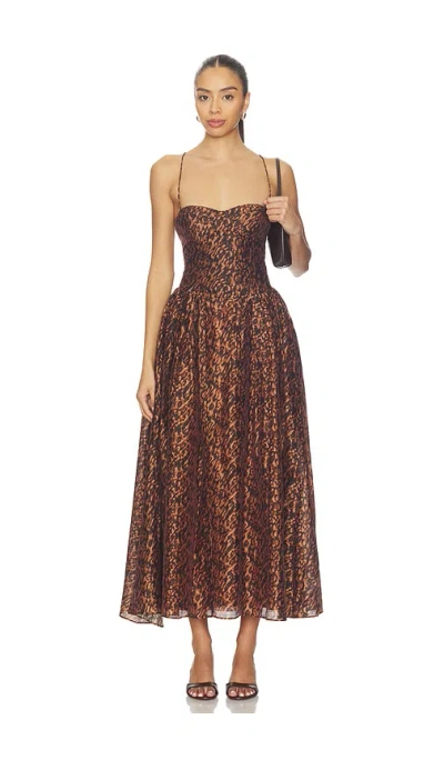 Bardot Estie Printed Maxi Dress In Brown