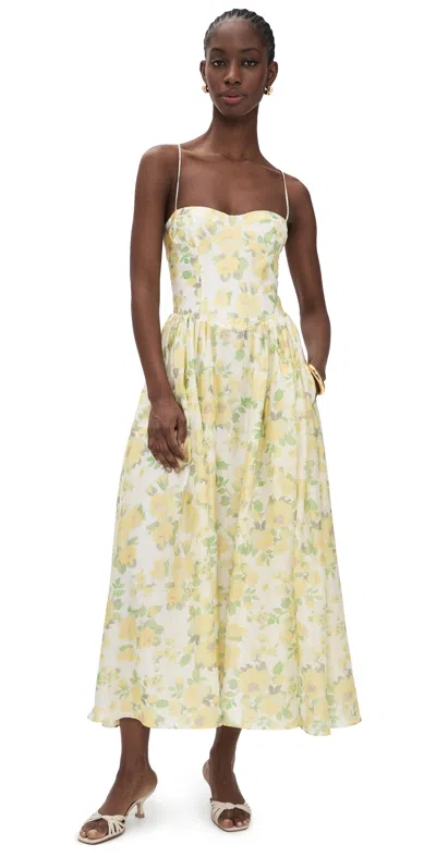 Bardot Estie Printed Maxi Dress Yellow Floral