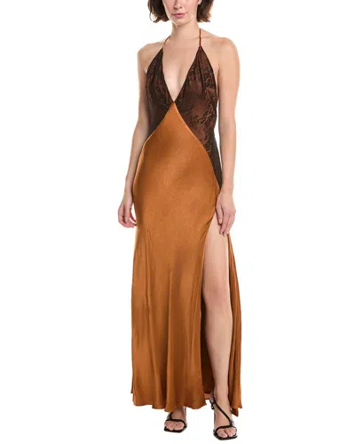 Bardot Estrella Halter Maxi Dress In Toffee