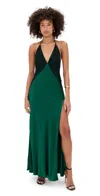 Bardot Estrella Halter Maxi Dress Emerald Gr In Green