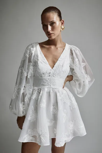 Bardot Eva Chiffon Mini Dress In Orchid Wht