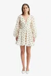 Bardot Eva Polka Dot Long Sleeve Minidress In Nude Spot