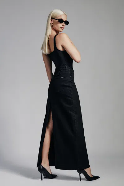 Bardot Evianna Denim Maxi Skirt In Black