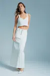 Bardot Evianna Denim Maxi Skirt In Off White