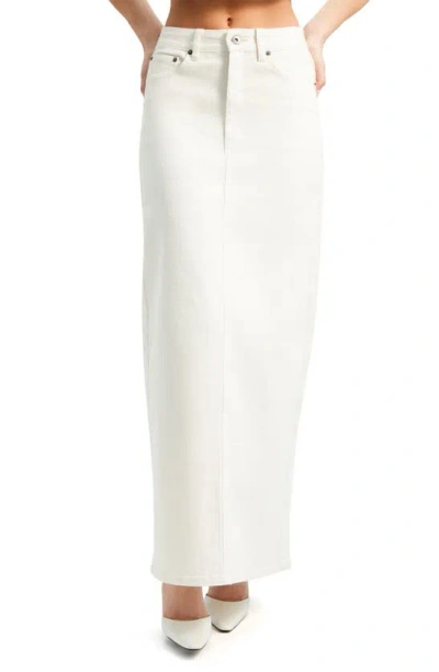 Bardot Evianna Denim Maxi Skirt In Off White