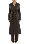 Bardot Faux Leather Trench Coat In Black