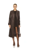 Bardot Faux Leather Trench Coat In Chocolate