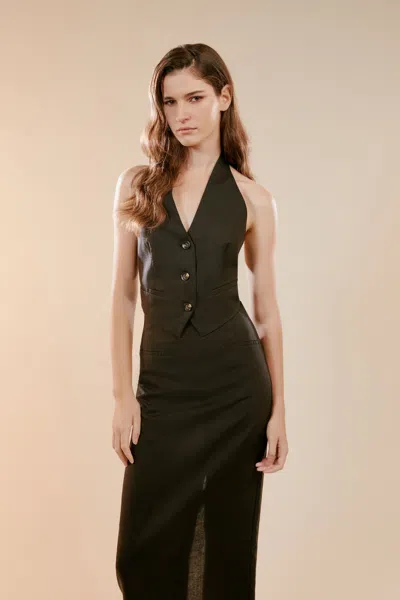 Bardot Felda Linen Vest In Black