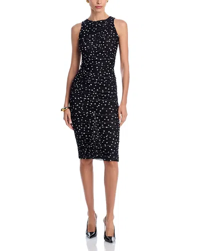 Bardot Felicia Dot Mesh Midi Dress In Black Spot
