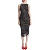 Bardot Felicia Polka Dot Ruched Mesh Midi Dress In Black Spot