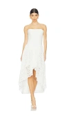 Bardot Felicidad Strapless Lace High-low Dress In White