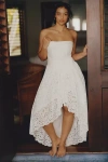 Bardot Felicidad Strapless Lace High-low Dress In White