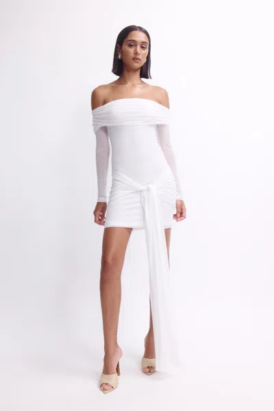 Bardot Fernanda Mesh Mini Dress In Orchid Wht