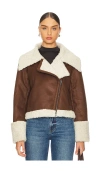 Bardot Finn Faux Leather Jacket In Chocolate