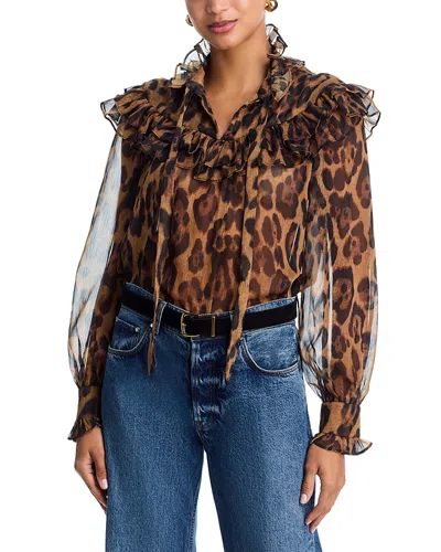 BARDOT FIORELLA LEOPARD BLOUSE