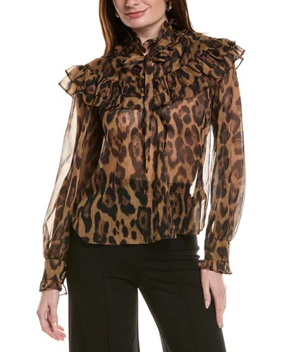 Bardot Fiorella Leopard Blouse In Brown