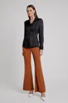 Bardot Halifax High Waist Flare Leg Pants In Black