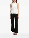 Bardot Floral-lace Halter Top In White