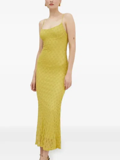 Bardot Floral-lace Midi Dress In Green