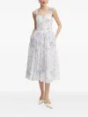 Bardot Malea Floral Print Corset Bodice Midi Dress In White