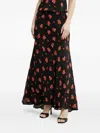 Bardot Floral-print Flared Skirt In Black