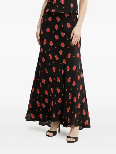 BARDOT FLORAL-PRINT FLARED SKIRT