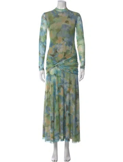Pre-owned Bardot Floral Print Long Dress In Multi