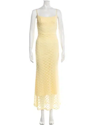 Pre-owned Bardot Floral Print Long Dress In Yellow
