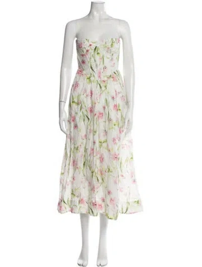 Pre-owned Bardot Floral Print Midi Length Dress In Multicolor