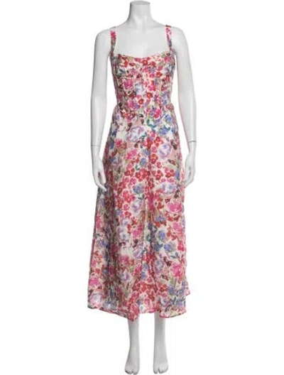 Pre-owned Bardot Floral Print Midi Length Dress W/ Tags In Multicolor