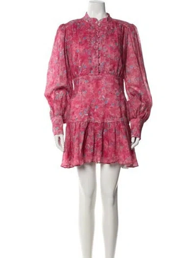 Pre-owned Bardot Floral Print Mini Dress In Pink