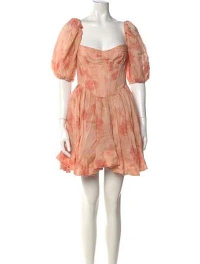 Pre-owned Bardot Floral Print Mini Dress In Pink