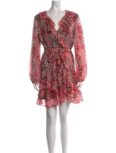 Pre-owned Bardot Floral Print Mini Dress In Pink
