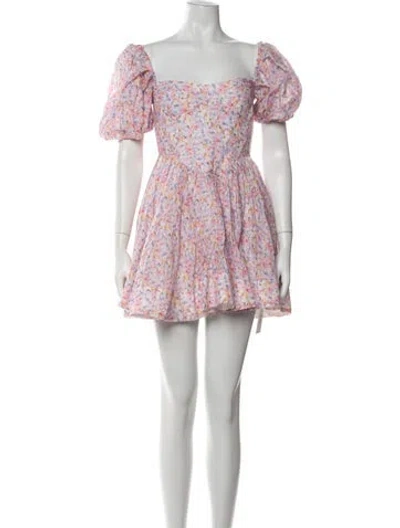 Pre-owned Bardot Floral Print Mini Dress In Pink