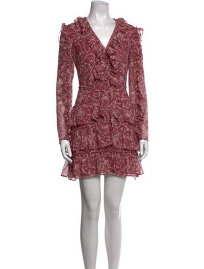 Pre-owned Bardot Floral Print Mini Dress In Pink