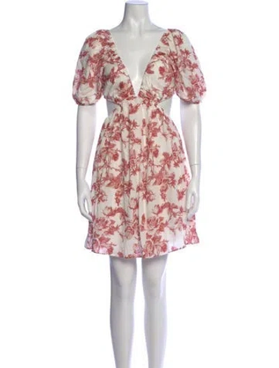 Pre-owned Bardot Floral Print Mini Dress W/ Tags In Pink