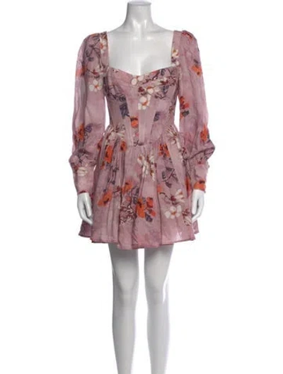 Pre-owned Bardot Floral Print Mini Dress W/ Tags In Pink