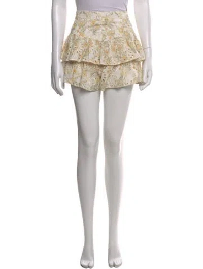 Pre-owned Bardot Floral Print Mini Skirt In Neutral