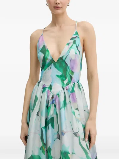 Bardot Floral-print Open-back Midi Dress In Multi