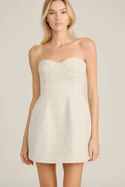 Bardot Florine Boucle Mini Dress In White