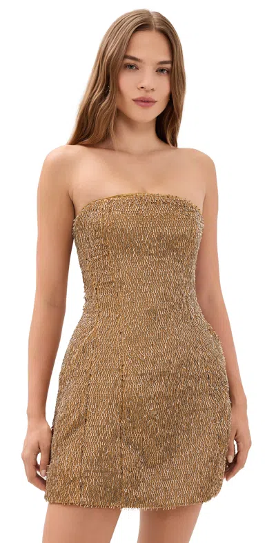 Bardot Florine Hourglass Mini Dress Gold