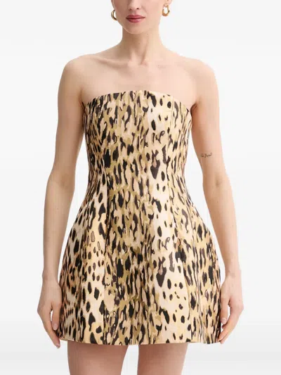 Bardot Florine Leopard-print Strapless Mini Dress In Animal Print