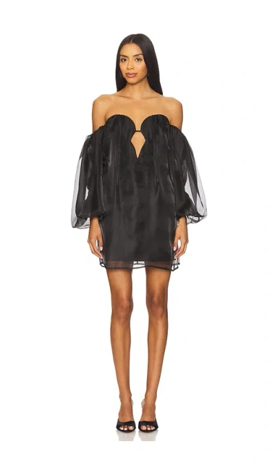 Bardot Freda Volume Mini Dress In Black