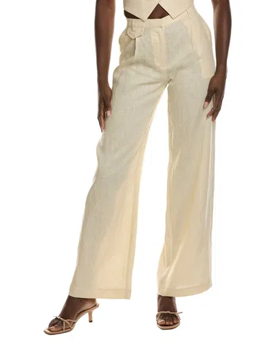 Bardot Geordy Hipster Linen Pant In Brown