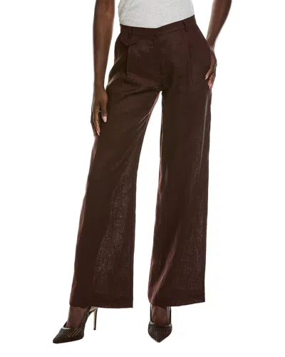 Bardot Geordy Hipster Linen Pant In Brown