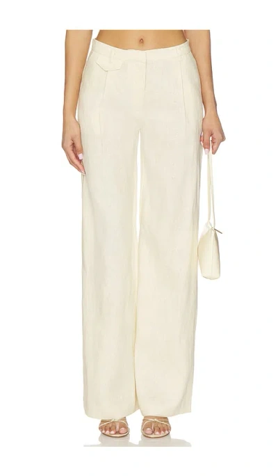 Bardot Geordy Hipster Linen Pant In White
