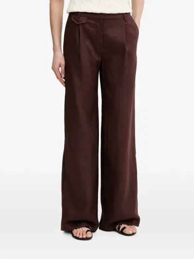 Bardot Geordy Pleated Wide-leg Trousers In Burgundy