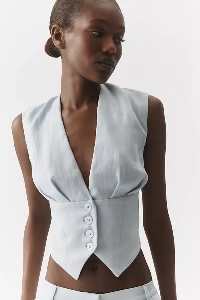 Bardot Geordy V-neck Vest Top In Blue